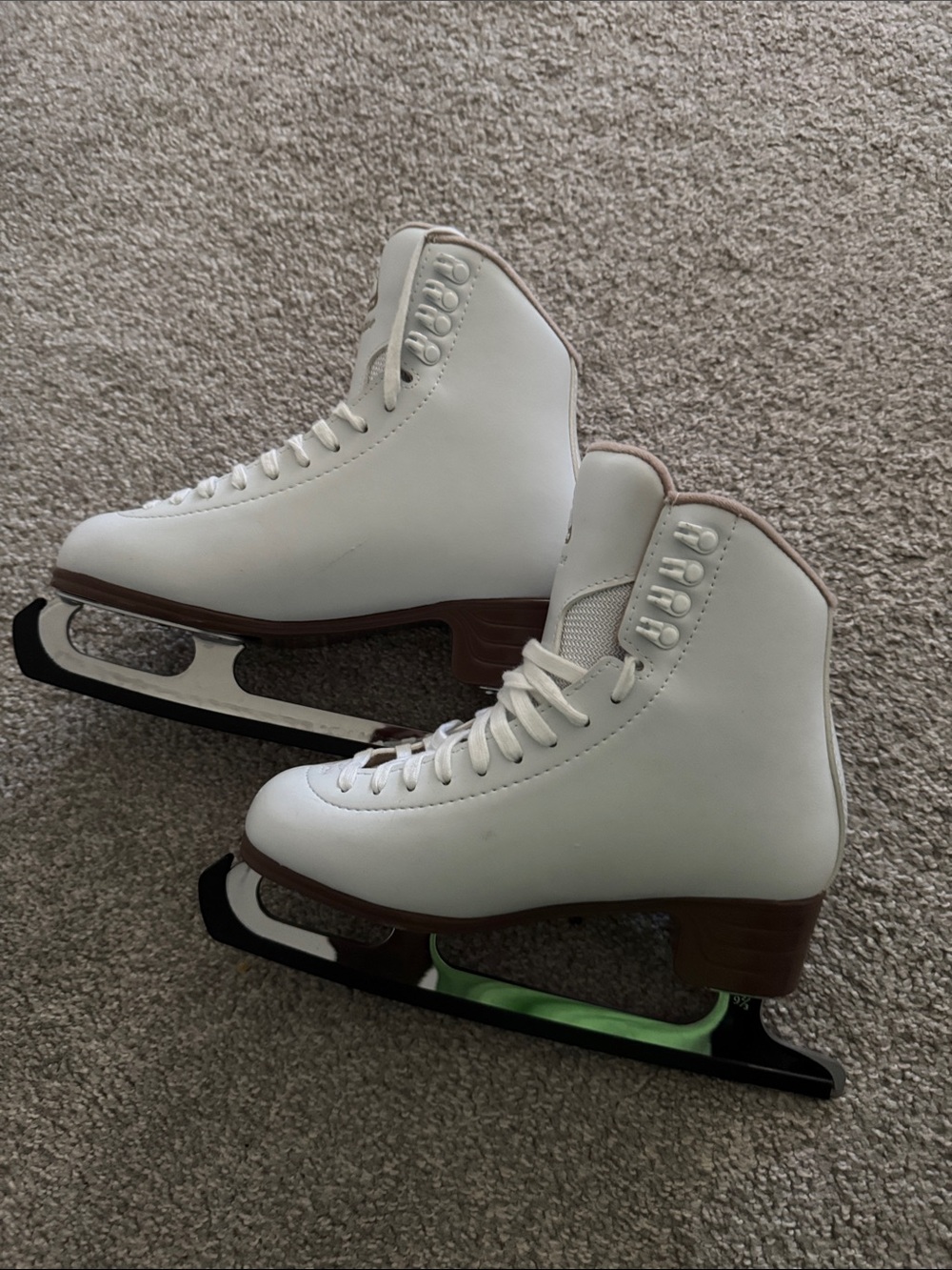JACKSON White Women's Figure Ice Skates with Brown Trim